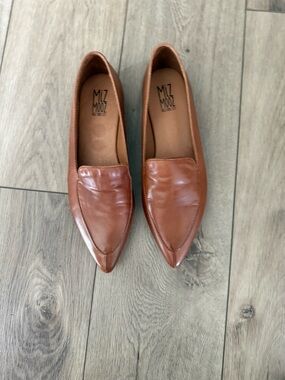 Miz Mooz Pointed Leather Slip-Ons - Tan/Cognac